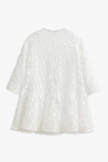 【予約商品】Luxuryコレクション：Daisy Cloud クラウドジャガード ラッフル長袖ワンピース