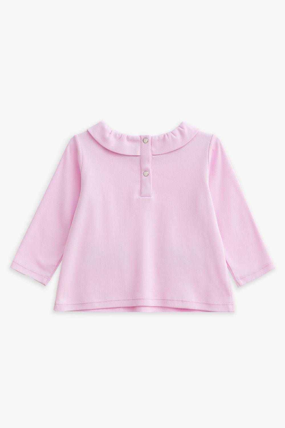 【予約商品】Mainコレクション：Love Note フリルカラー ハートポケット リボン オーガニックコットン長袖トップス