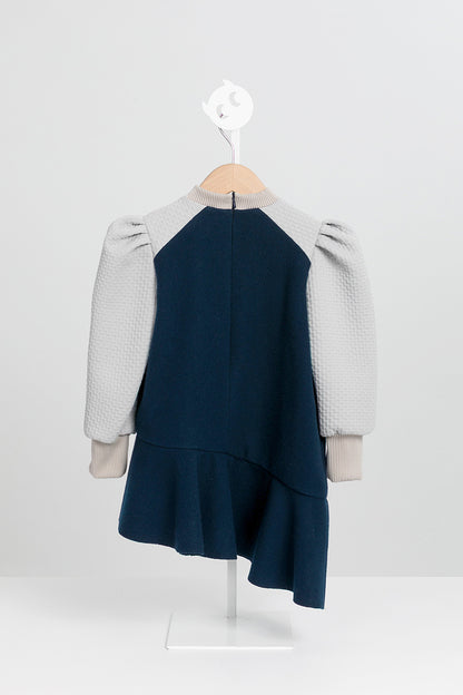 【予約商品】Luxuryコレクション：アシンメトリーウールロング丈トップス