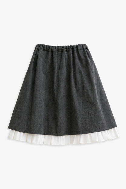 【予約商品】Luxuryコレクション：Woodland Layer ダブルレイヤード リボン付き プリーツスカート