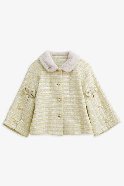 【予約商品】Luxuryコレクション：Autumn Letter ラメツイード ポンチョ風長袖ジャケット