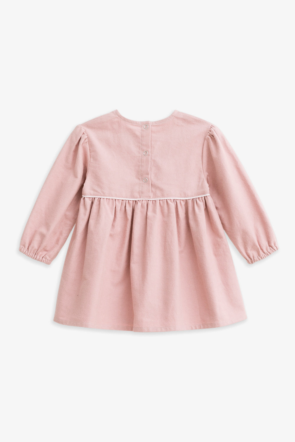 【予約商品】Mainコレクション：Cecilia ギャザーリボン オーガニックコットン長袖ワンピース