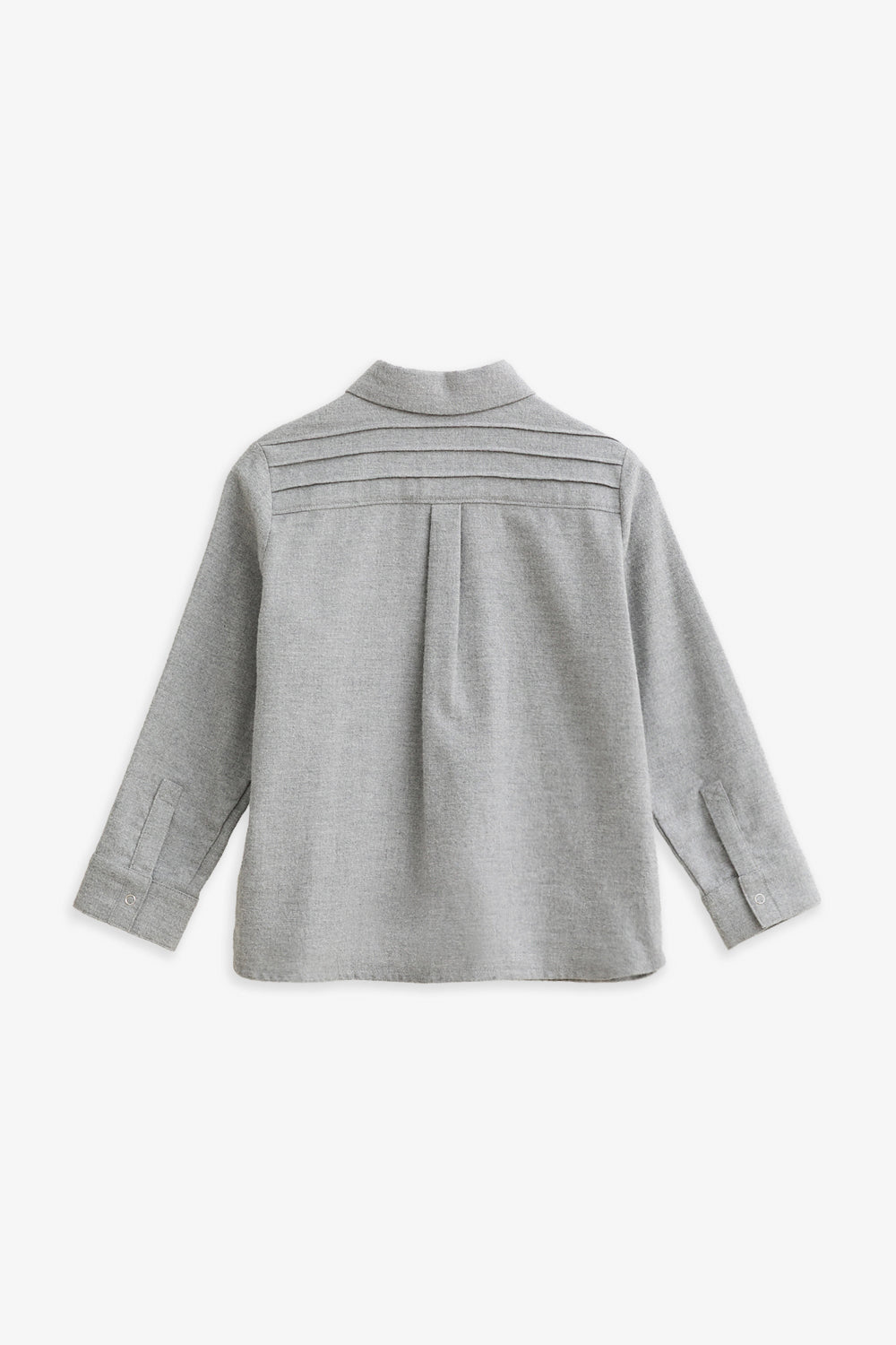 【予約商品】Mainコレクション：Little Poet ピンタック オーガニックコットン長袖シャツ