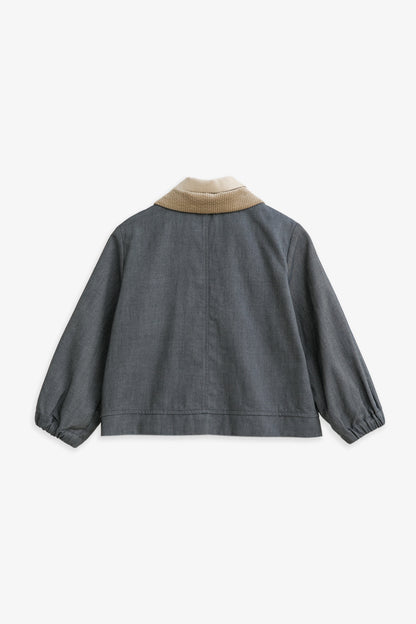 【予約商品】Mainコレクション：Arthur フェイクレイヤード デニム長袖ジャケット