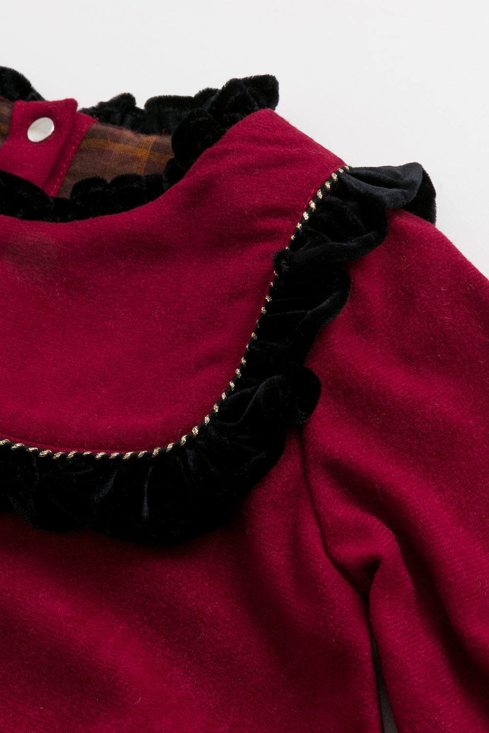 【予約商品】Luxuryコレクション：Winter Tale ベロア フリルカラー 長袖カバーオール
