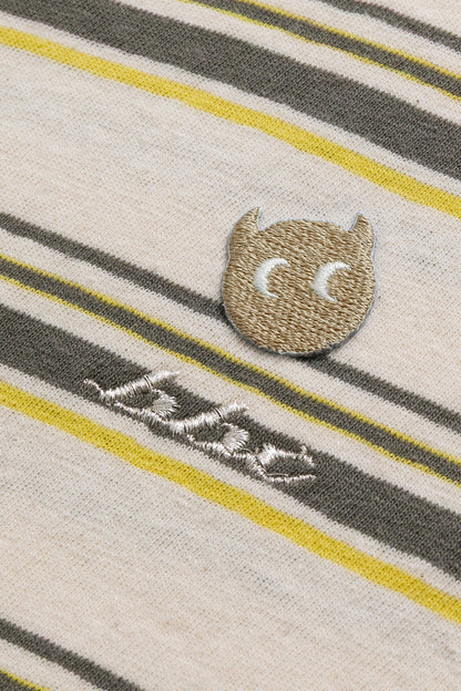 【予約商品】Mainコレクション：Hidden Path ワイドボーダー キャラクター刺繍長袖トップス