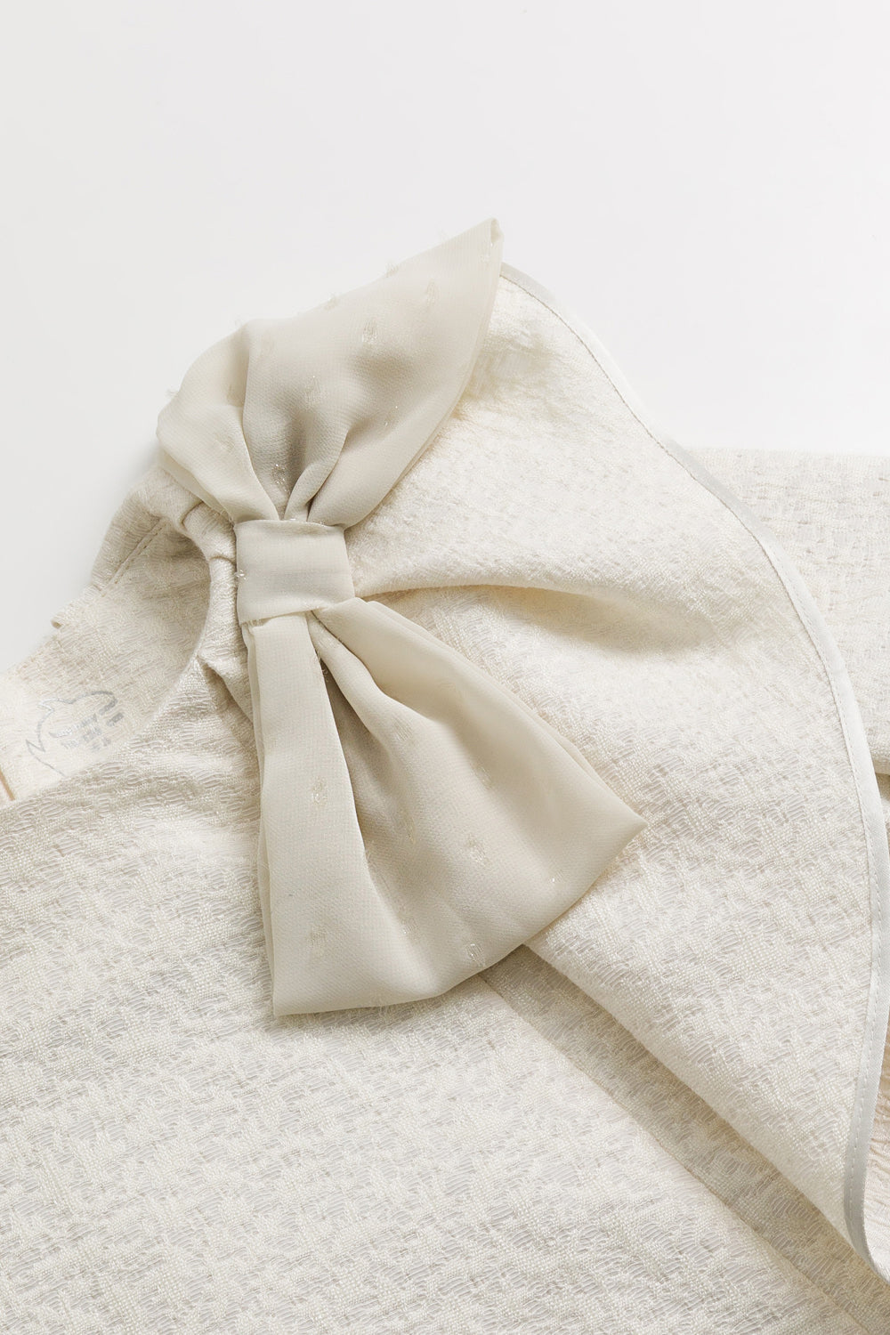 【予約商品】Luxuryコレクション：Opal ラメグリッター リボン ラッフルオーガンジー長袖ワンピース