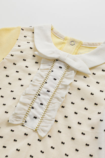 【予約商品】Mainコレクション：Dottyリボンカラーブラウス