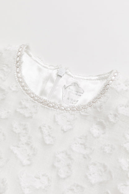 【予約商品】Luxuryコレクション：Daisy Cloud クラウドジャガード ラッフル長袖ワンピース