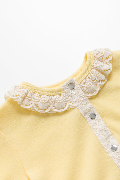 【予約商品】Mainコレクション：Petal Puffレースワンピースロンパース