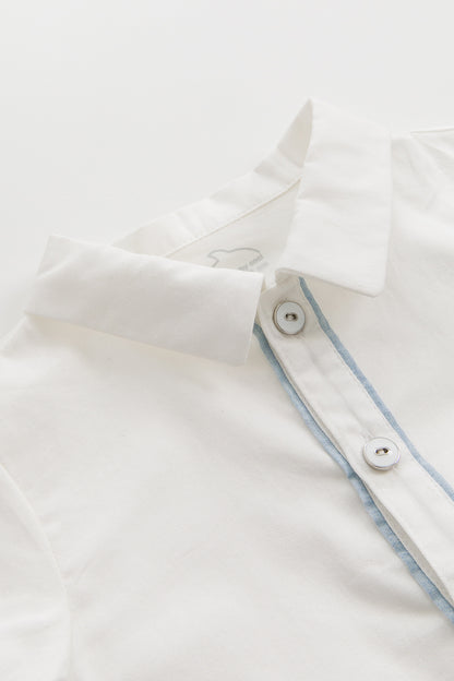 【予約商品】Main コレクション：Atelier Pintuck ピンタックカラーブロックシャツ