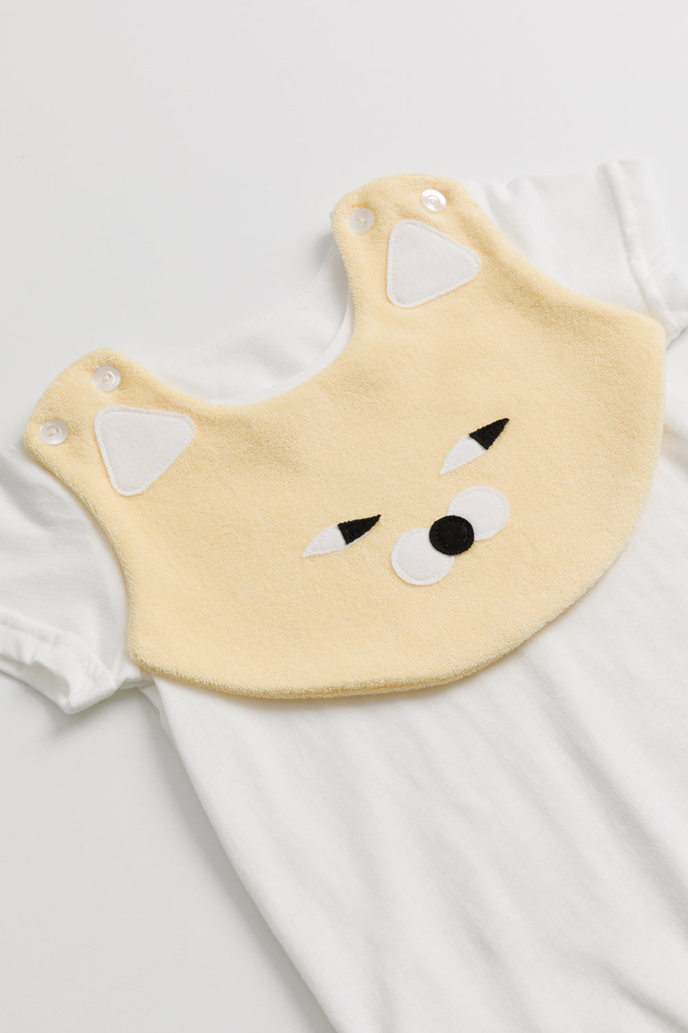 照片缺少【予約商品】Basicコレクション：bbc Zoo スタイ付き半袖ロンパース