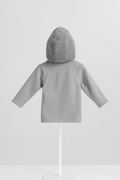 【予約商品】Mainコレクション：Warm Hug切替えフード付きトップス