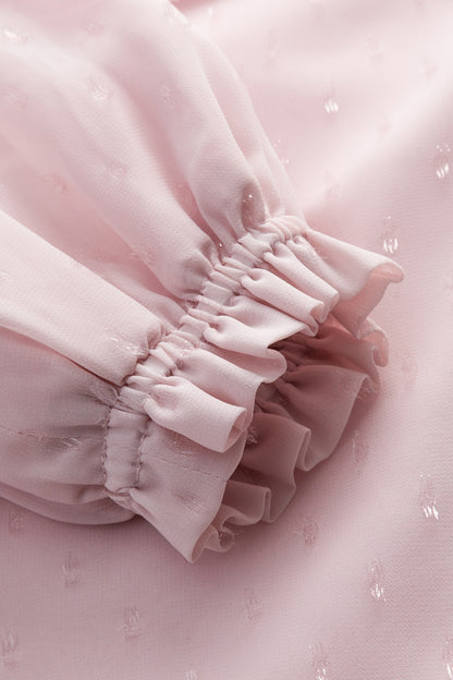 【予約商品】Luxuryコレクション：Moonlit Garden ラメグリッター リボンカラー長袖ワンピース