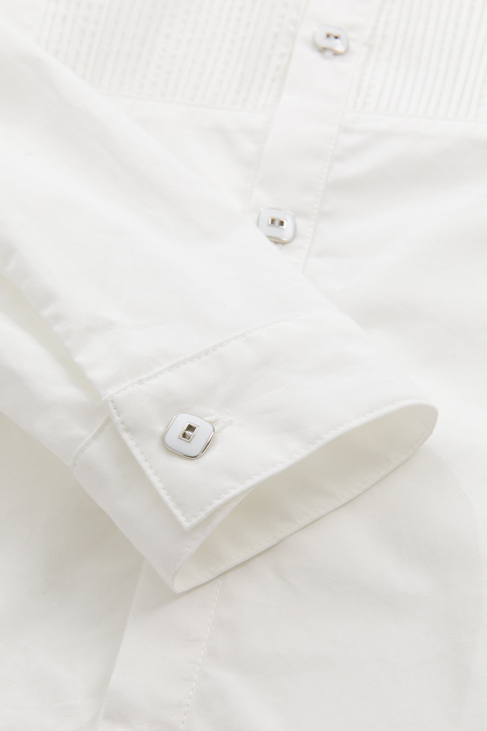 【予約商品】Main コレクション：Heirloom Pintuck ピンタックホワイト長袖シャツ