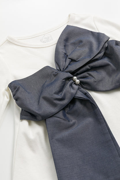 【予約商品】Mainコレクション：Rubans Pearlリボントップス