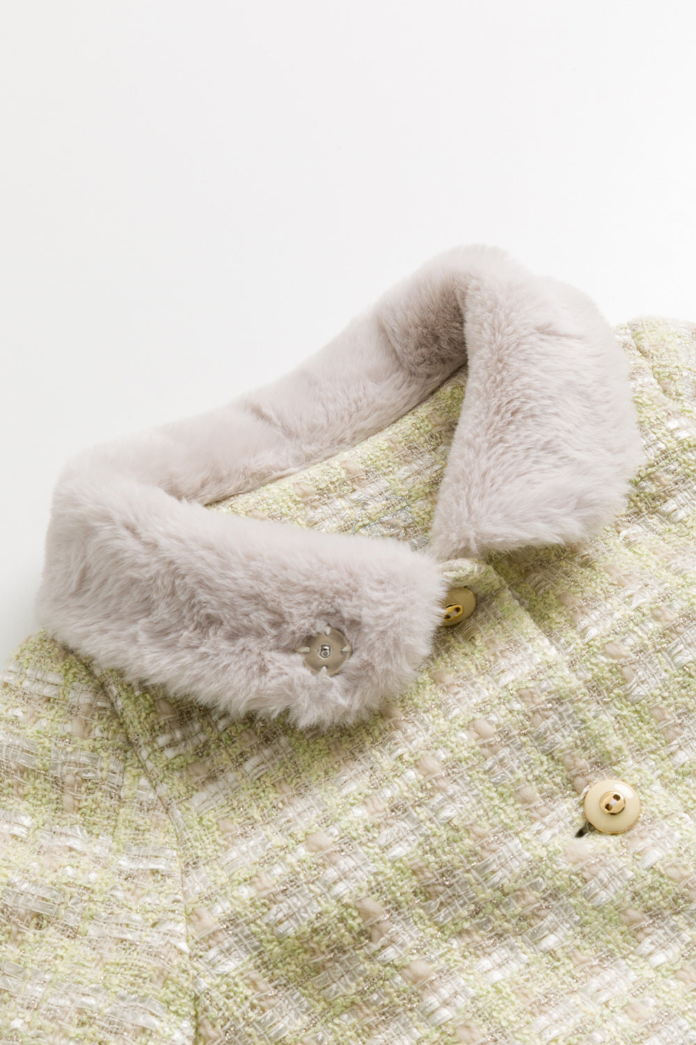 【予約商品】Luxuryコレクション：Autumn Letter ラメツイード ポンチョ風長袖ジャケット