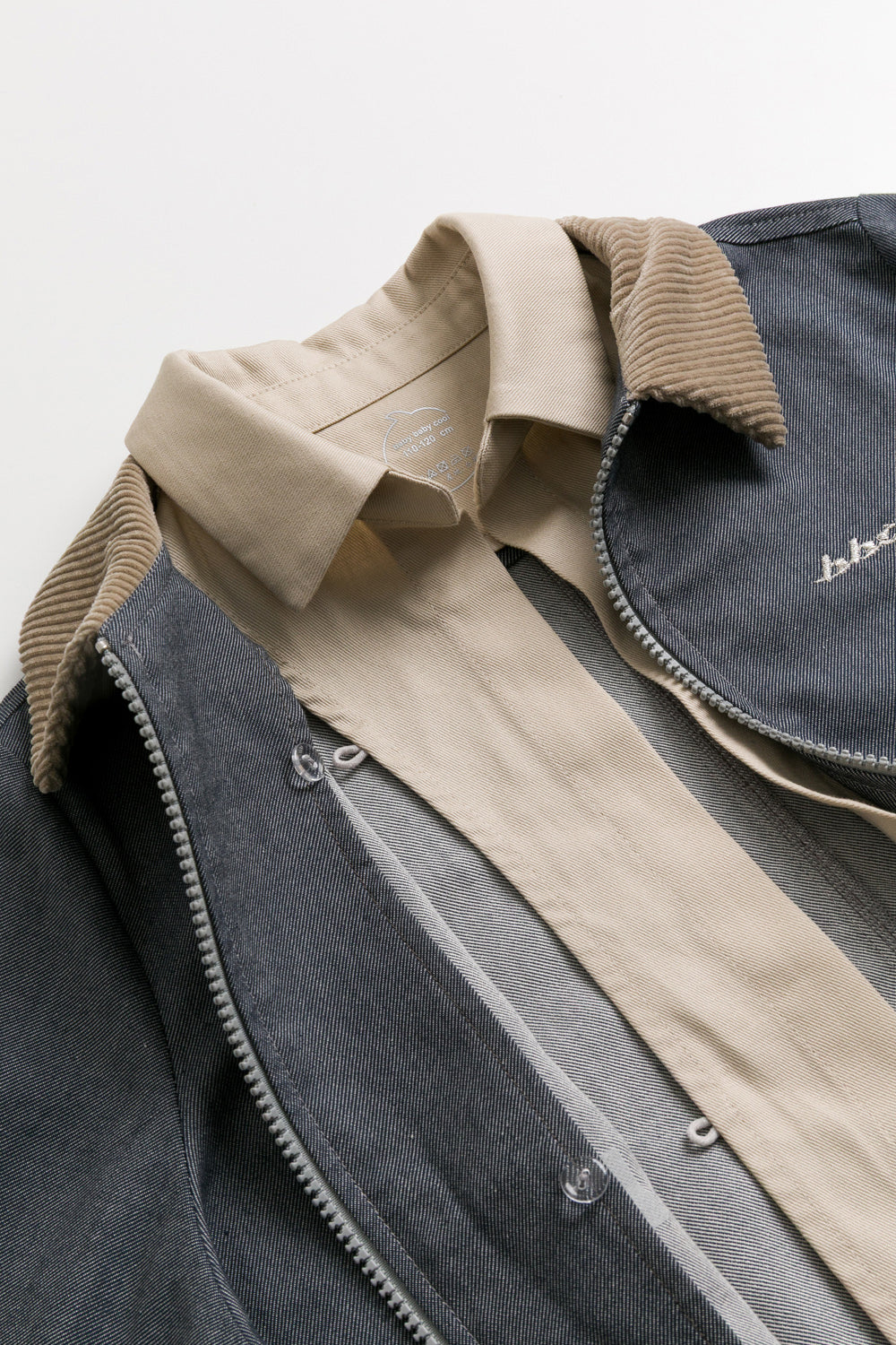 【予約商品】Mainコレクション：Arthur フェイクレイヤード デニム長袖ジャケット