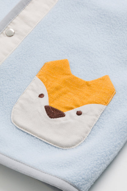 【予約商品】Luxuryコレクション：Little Fox Wanderer ノーカラー スナップボタン キツネポケット長袖ジャケット