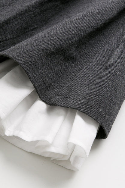 【予約商品】Luxuryコレクション：Woodland Layer ダブルレイヤード リボン付き プリーツスカート