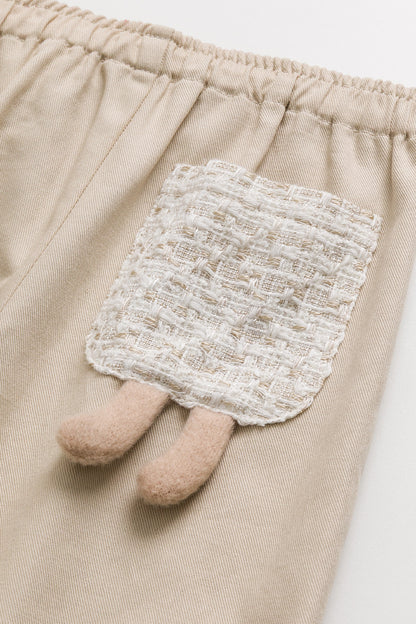 【予約商品】Mainコレクション：Elsie Bunny 裾フリル オーガニックコットン ロングパンツ
