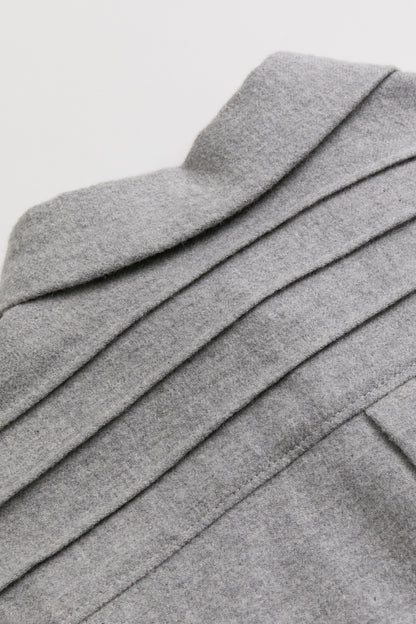 【予約商品】Mainコレクション：Little Poet ピンタック オーガニックコットン長袖シャツ
