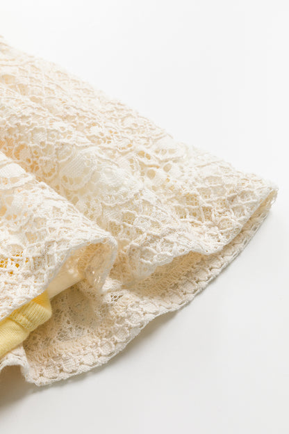 【予約商品】Mainコレクション：Petal Puffレースワンピースロンパース