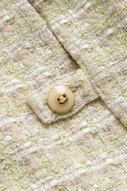 【予約商品】Luxuryコレクション：Autumn Letter ラメツイード ポンチョ風長袖ジャケット